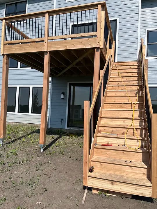 Multi-level deck with staircase